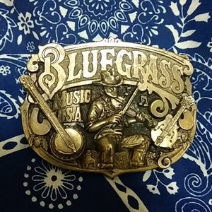 Bluegrass belt buckle by the Great American Buckle